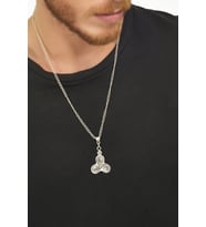 Erkek Antik Gümüş Kaplama Spiral Triskelion Kolye
