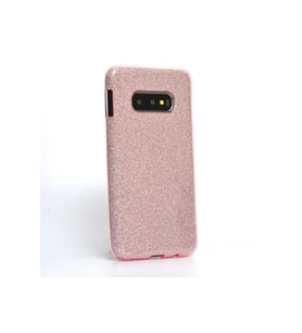 Samsung Galaxy S10E Uyumlu Kılıf Zore Shining Silikon (Rose Gold Altın)