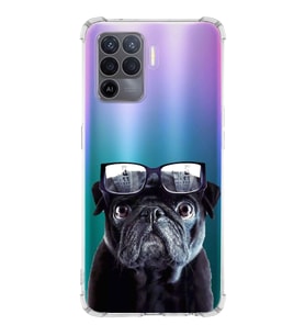 PrintiFy Oppo Reno 5 Lite Uyumlu Köpek 3 Baskılı Şeffaf Köşe Korumalı Antişok Kılıf