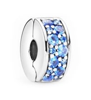 Nur Silver Mavi Taşlı Klips Gümüş Charm NUR-BL00293