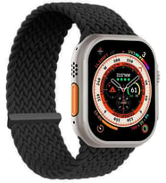 Apple Watch Series 10 42mm için Kordon, (Medium Size, 147mm) Knitted Fabric Single Loop Siyah [Watch Series 10 42mm ile Uyumlu Kordon - Siyah]