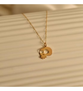 Kişiye Özel Kurukafa Model Kolye 925K Gümüş (Gold)