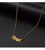 Kişiye Özel 925 Ayar Gümüş Angel Kolye (Gold)