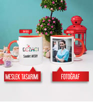 Eczacıya Hediye Eczacı Kupa Bardak Turuncu Fotoğraflı