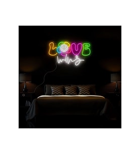 LOVE wins Yazılı Neon Tabela