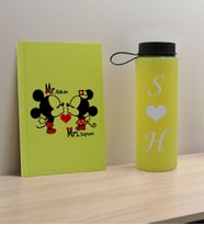 BK Gift Sevgiliye Özel İsimli Sarı Defter ve Cam Matara Hediye Seti-6, Sevgiliye Hediye, Sevgililer Günü, Yeni İş Hediyesi