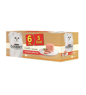 Gourmet Gold Kıyılmış Sığır Etli Kedi Konservesi 6 Al 5 Öde 6x85 gr.