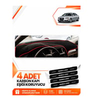 AUDI A6 (2005-2011) Uyumlu Ön Torpido Koruma Kılıfı Halısı - Siyah Kırmızı