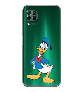 Huawei P40 Lite  Kamera korumalı Kapak Donald Duck Tasarımlı  Şeffaf Kılıf