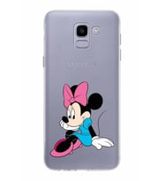 Samsung Galaxy J6 Kapak Minnie Mouse Tasarımlı Şeffaf Silikon Kılıf