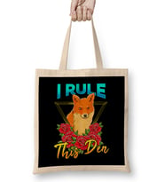 Adorable I Rule This Den Cute Fox Awesome Fox Den Bez Çanta Uzun Saplı