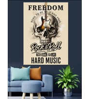 Özgürlük Rock'N Roll İskelet Dekoratif Kanvas - Mdf Ahşap Tablo