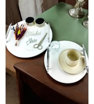 Adoration Polyester Söz Tepsisi (Gri)