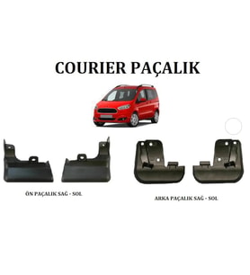 Ford Courier Paçalık Ön-Arka Takım Tozluk Çamurluk (Siyah - Beyaz)