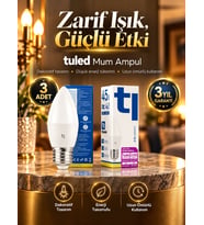 Tuled Redeem Plus 4.3 W LED Ampul, 5700 Kelvin E27 C 37S , Titreşimsiz, Göz Konforu, 609 Lümen, Parlak Beyaz 3x
