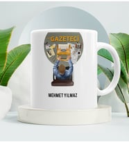 Gazeteciye Hediye Kupa Bardak Beyaz