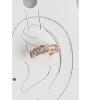 Pirinç Gold Renk Zirkon Taşlı Kadın Kıkırdak Küpe TJ-BKP10571