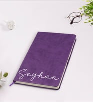 BK Gift Kişiye Özel El Yazılı Mor Termo Deri Defter Model 1