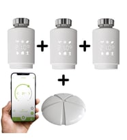Bilicra Akıllı Isıtma Seti - 3 x S-Warm Akıllı Termostatik Radyatör Vanası ve 1 x Link Zigbee Gateway