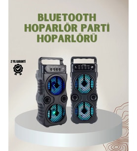 1200 Mah Şarjlı Led Işıklı Bluetooth Hoparlör – Fm Radyolu, Hafıza Kart Destekli