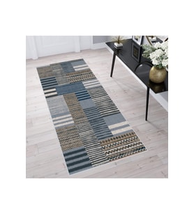 Rovigo Home Dijital Baskı Yıkanabilir Kaymaz Taban Salon Halısı RVG1336-HT177 80x150 cm (Mavi)