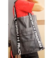 ROSEMODA-  CANVAS GRİ KADIN KOT OMUZ ÇANTASI ,