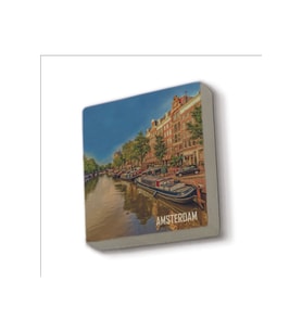 Amsterdam Görseli Baskılı Taş Magnet 5X5