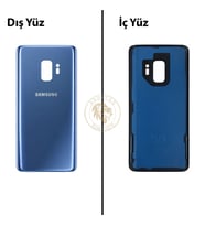 Samsung Galaxy S9 Mavi Renk Arka Kapak Arka Cam Batarya Kapağı Pil Kapağı Lazer Kesim Back Cover Galaxy S9 Uyumlu