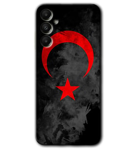 Galaxy A05s Kılıf HD Desen Baskılı Kılıf - Black Ayyıldız