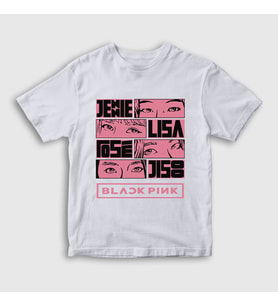 Presmono Unisex Çocuk Beyaz Comics Blackpink T-Shirt 19352tt