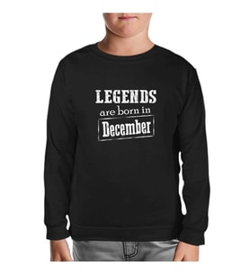 Burç - Born in December Vintage Siyah Çocuk Sweatshirt