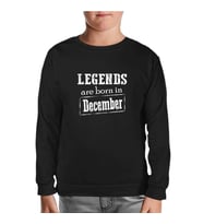 Burç - Born in December Vintage Siyah Çocuk Sweatshirt