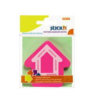 Hopax Stickn Yapışkanlı Not Kağıdı Ok Şekilli 50 Yaprak 70 x 70 mm Pembe