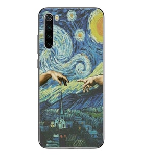 Redmi Note 8 Uyumlu Sanatsal Vintage Desenli Şeffaf Telefon Kılıfı