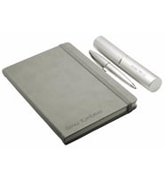 Kişiye Özel Defter ve Kutulu Kalem Seti - Gri