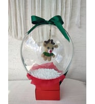 Büyülü Balon-Yılbaşı Erkek Geyik Amigurumi Anahtarlık Kutlama Doğum Günü Hediye Kutusu (Ebru Kırmızı)