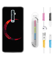 Oppo Reno 2Z 4 Lite 4 Pro 5 6 7 A31 Kılıf Kablo Koruma Spiral Silikon Red Moons 1747