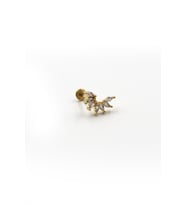 Çoklu Taş Detaylı Gold Tragus Piercing – Helix Uyumlu Anti Alerjik