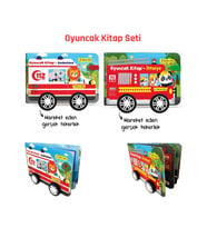 Oyuncak Kitap Seti (2 Kitap – Ambulans & İtfaiye) (Gerçek Tekerlekli)