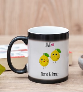Kişiye Özel Sevimli Limonlar Sihirli Kupa Bardak