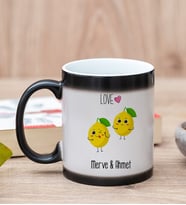 Kişiye Özel Sevimli Limonlar Sihirli Kupa Bardak