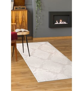 Dijidekor Halı Vizon Saktanat Yıkanabilir Saçaksız Kesme İnce Yolluk Kilim Salon Halısı Modelleri (Açık Vizon)