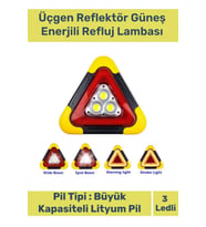 Premium Su Geçirmez 3 Ledli Solar Üçgen Reflektör Güneş Enerjili Refluj Lambası