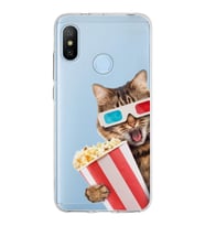 PrintiFy Xiaomi Mi A2 Lite ile Uyumlu Kedi 1 Kamera Korumalı Şeffaf Kılıf