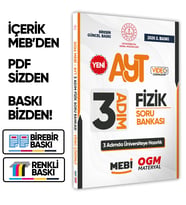 2026 AYT MEBİ-OGM 3 ADIM Fizik Soru Bankası RENKLİ A4 Boyut Video Çözümlü BASKI ÜCRETİ
