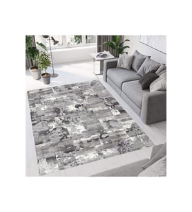 Rovigo Home Dijital Baskı Yıkanabilir Kaymaz Taban Salon Halısı  RVG0676 (Gri)