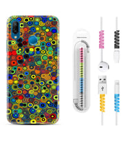 Huawei P20 Lite Mate 10 20 Lite Pro P40 Lite KılıfKablo Koruma Spiral Silikon Nazar Boncukları 1746
