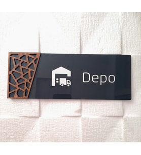 Wooden Serisi Depo Kapı İsimliği