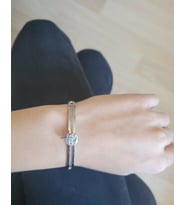 Elma Model Gümüş Renk Kadın Çelik Bileklik