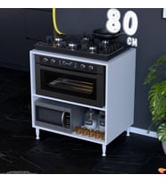 Eliusta Aura 80 cm Set Üstü Ocak Modülü Fırınlık Mikrodalga Dolap Çok Amaçlı Mutfak Kileri 80x87x48 cm Beyaz